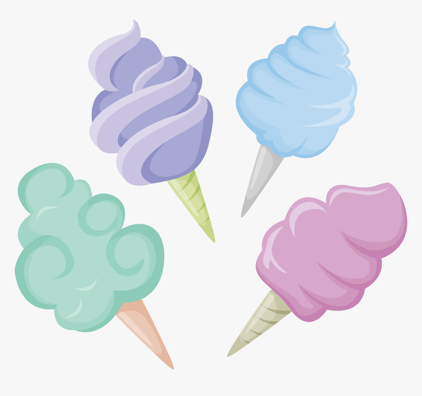 Dessert Clipart Colorful Candy - Cotton Candy Clipart Png, Transparent Png