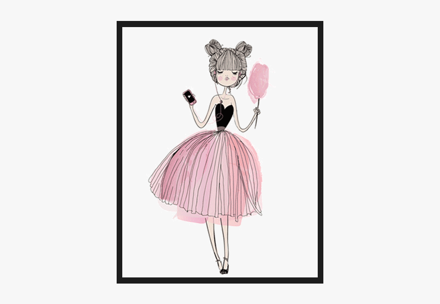 Girl With Cotton Candy Poster - Bible Journaling Clip Art, HD Png Download