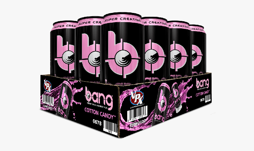 Bang Cotton Candy Energy Drink 16 Oz Cans - Bang Cotton Candy 16 Oz, HD Png Download