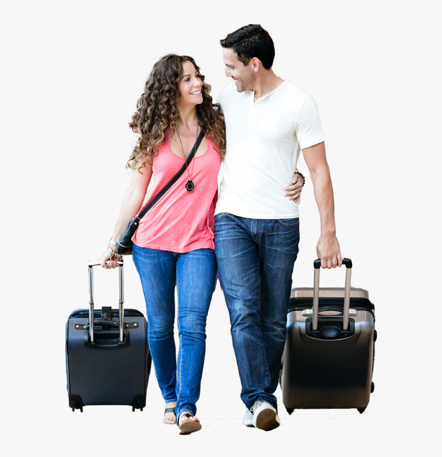 Couple Airport Png - Man With Travel Bag Png, Transparent Png