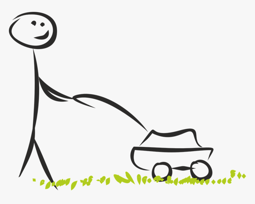 Lawn Mower, Mow, Image, Mowing, Grass, Ludek, Work - Stick Figure On A Lawnmower, HD Png Download