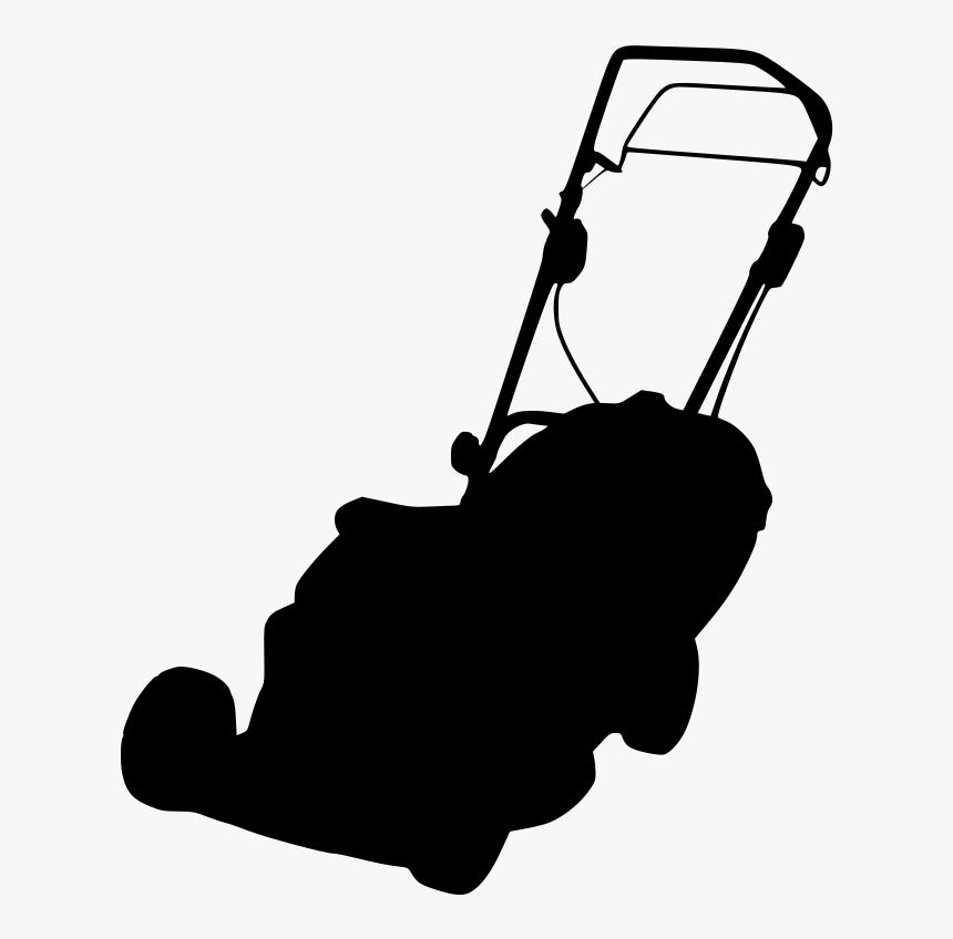 Silhouette Vector Icon Cartoons - Lawn Mower Silhouette, HD Png Download