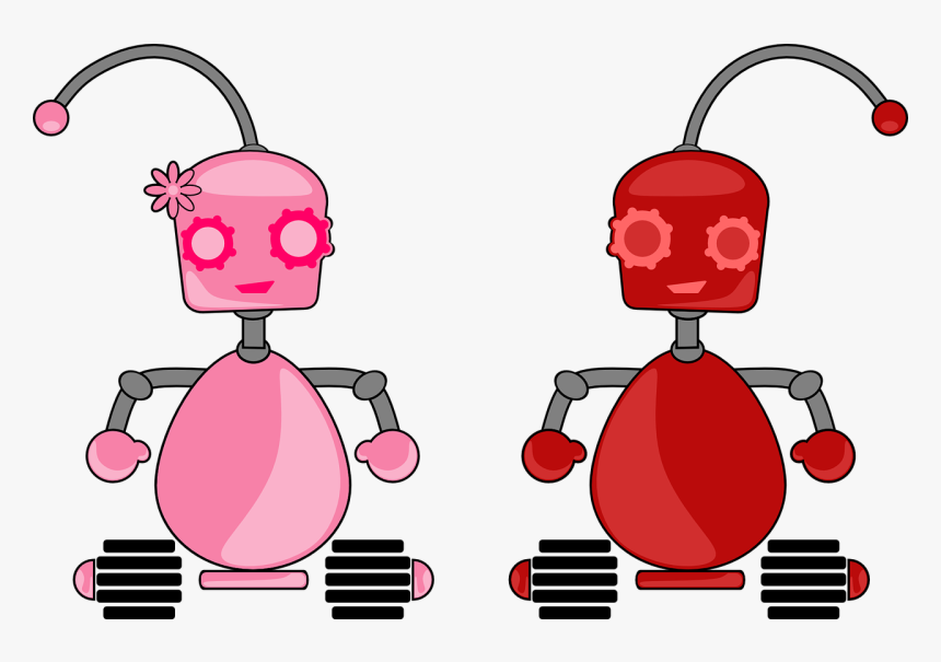 Robot Couple Png, Transparent Png