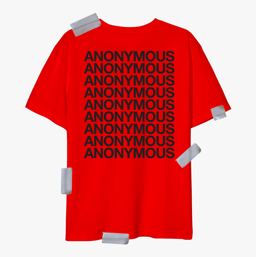 Red Anonymous Tee 
 Class Lazyload Lazyload Fade In - Illustration, HD Png Download