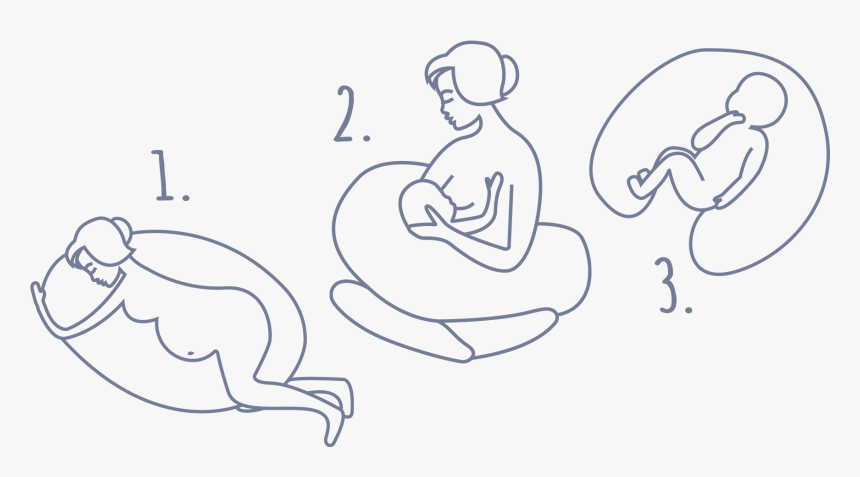 Nursing Cushion Anthrazit With White Stars - Line Art, HD Png Download