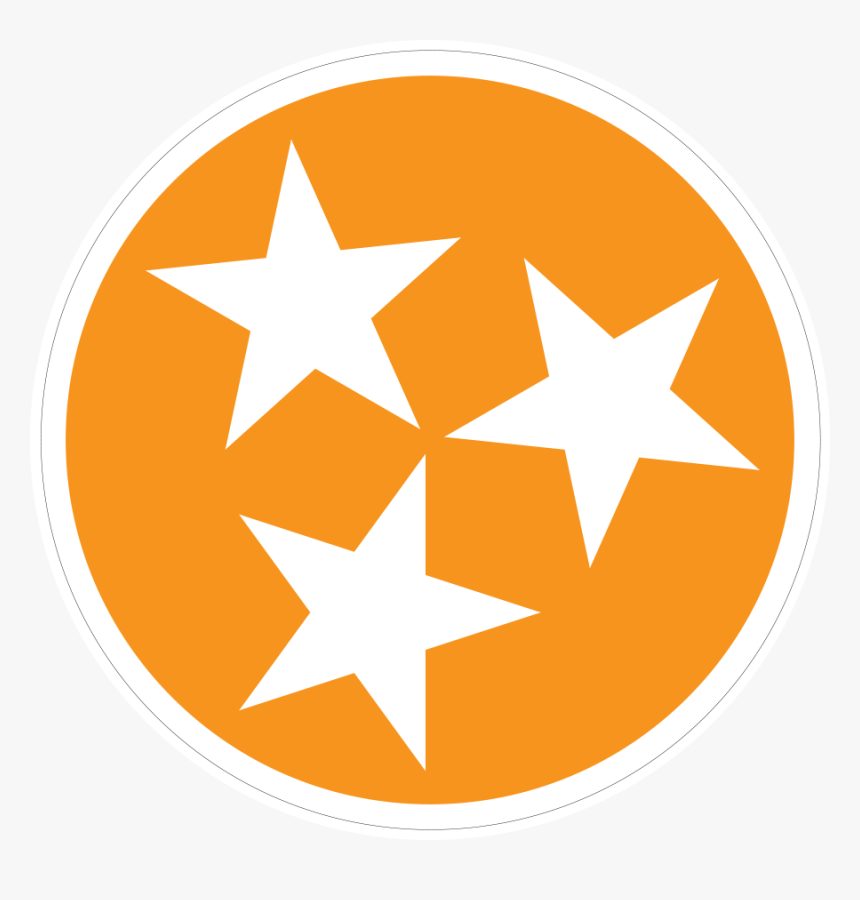 Orange Tri-star 3 Inch All Weather Sticker - Tri Star Tennessee Orange, HD Png Download
