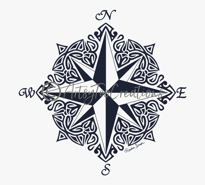 Tribal Compass Rose - Rose Compass, HD Png Download