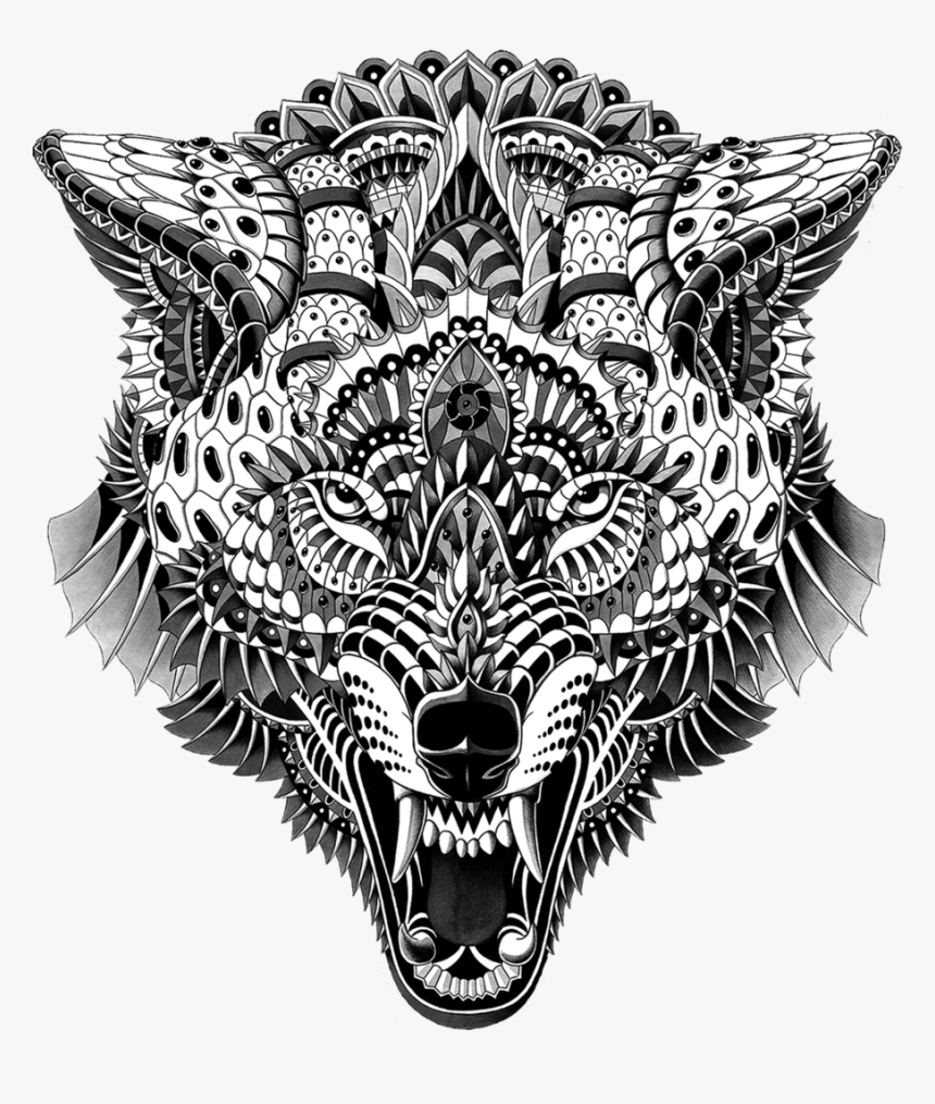 Wolf Head Sticker - Coloring Book, HD Png Download