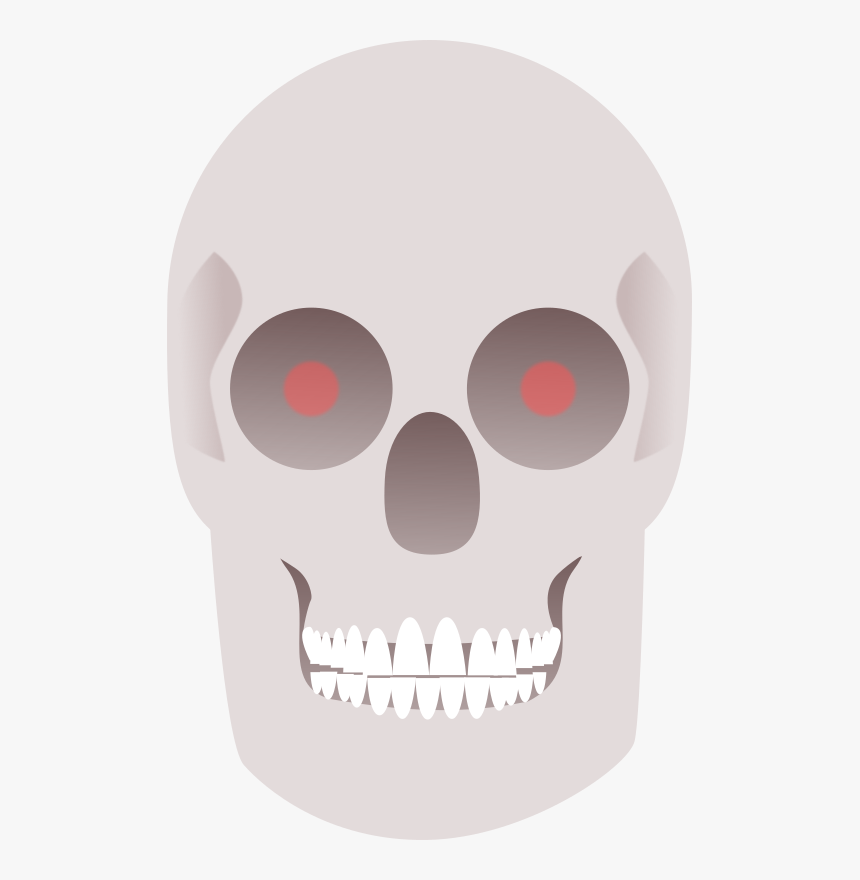 Skull Red Eyes - Skull, HD Png Download