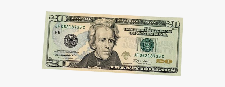 United States Twenty Dollar Bill Banknote United States - Symbols For Andrew Jackson, HD Png Download