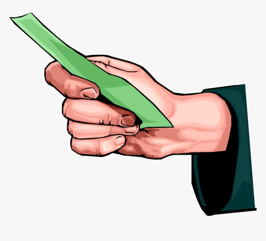 Vector Illustration Of Hand Holding Cash Currency Money - Hand Giving Money Png, Transparent Png