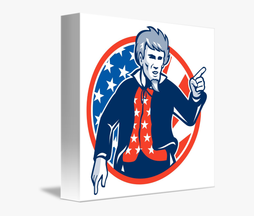 American Flag Retro By Aloysius Patrimonio - Uncle Sam Pointing To The Side, HD Png Download