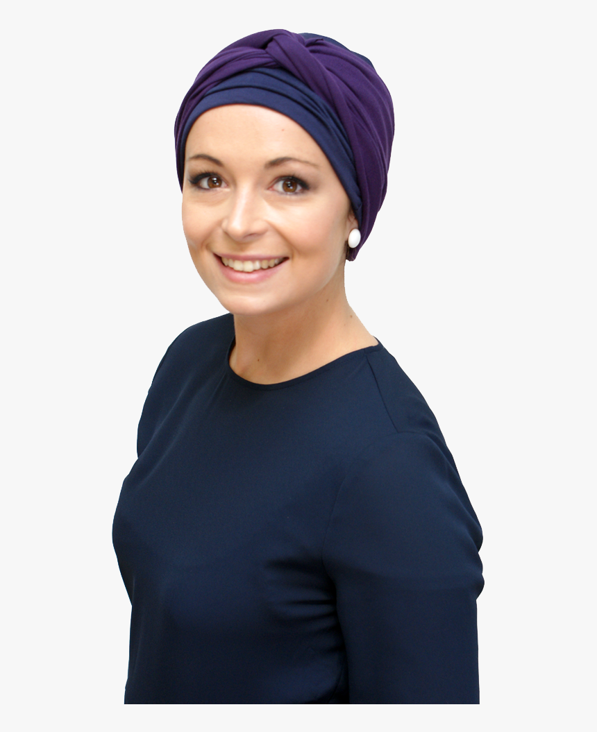 Purple Infinity Headband Worn Over Turban - Turban, HD Png Download