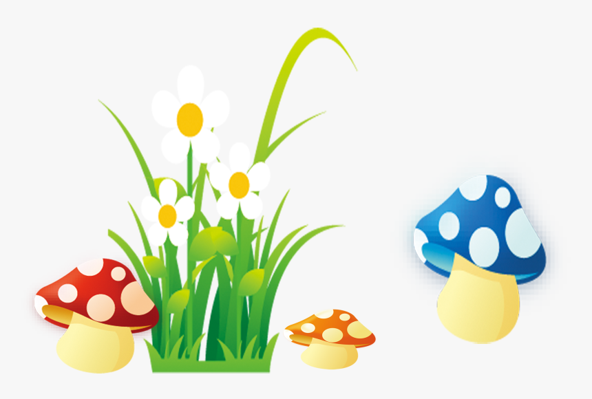 Grass Drawing Flower - Grass And Flower Cartoon, HD Png Download