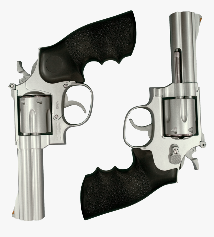 Black Handeled Pistol - Revolver, HD Png Download