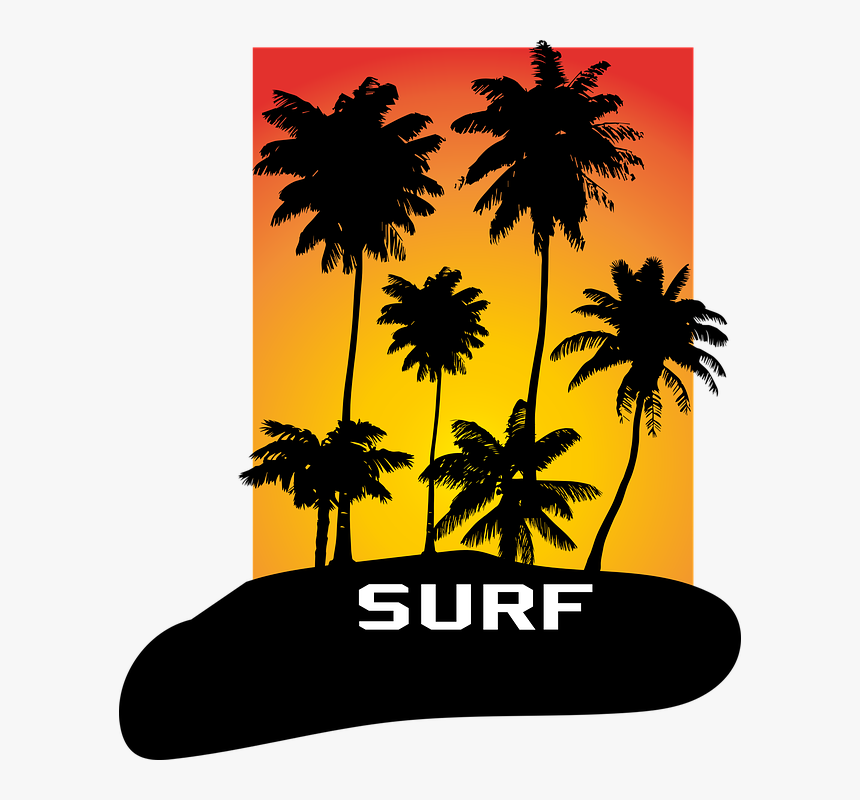 Palms, Vector, Silhouette, Sunset - Palmas Silueta En Png, Transparent Png