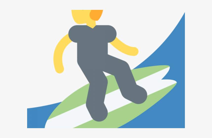 Hand Emoji Clipart Surfer - Surfing Emoji, HD Png Download