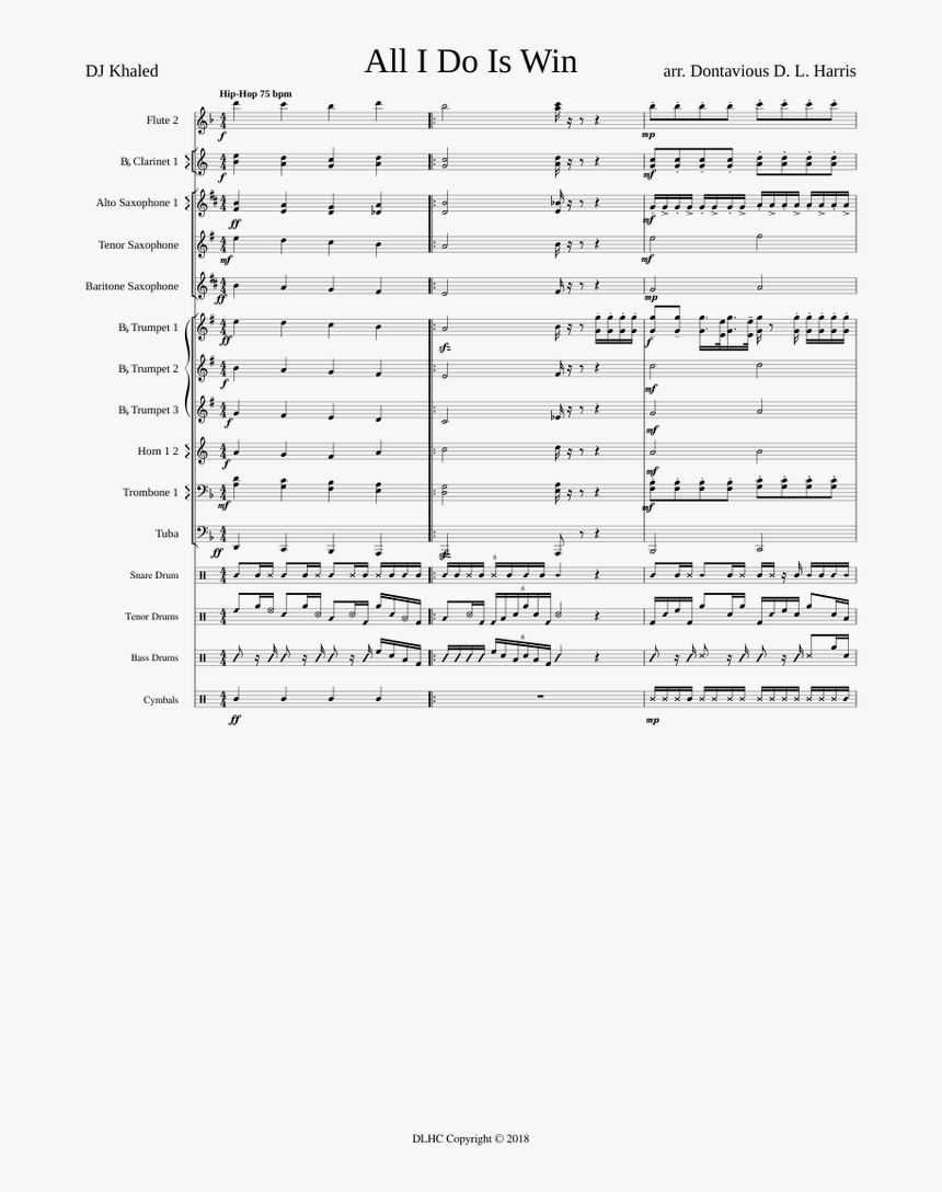 All I Do Is Win By Khaled Piano Notes, HD Png Download