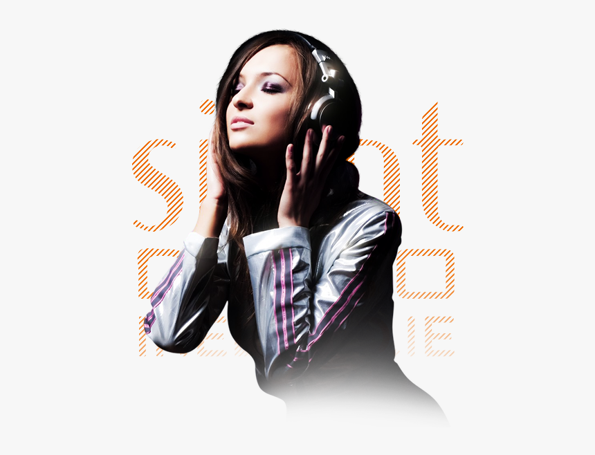 Dj Girl Headphones Png - Girl With Headphones Png, Transparent Png