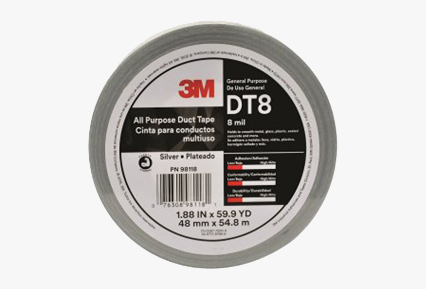 All Purpose Duct Tape, Silver - Dt 8 Tape, HD Png Download