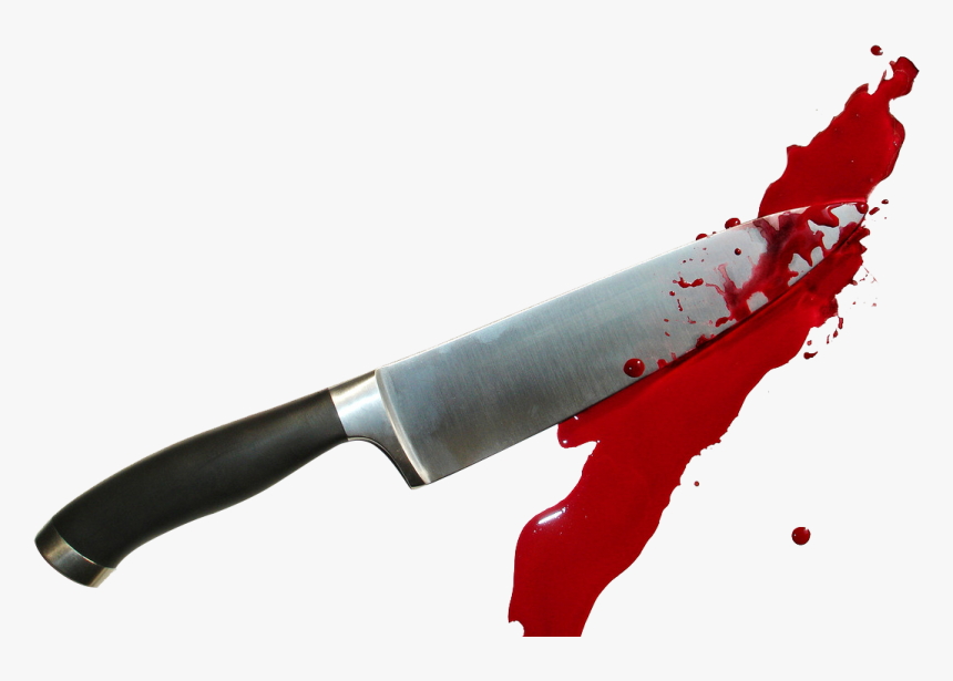 Knife Blood Stabbing Cutting Blade - Knife With Blood Png, Transparent Png
