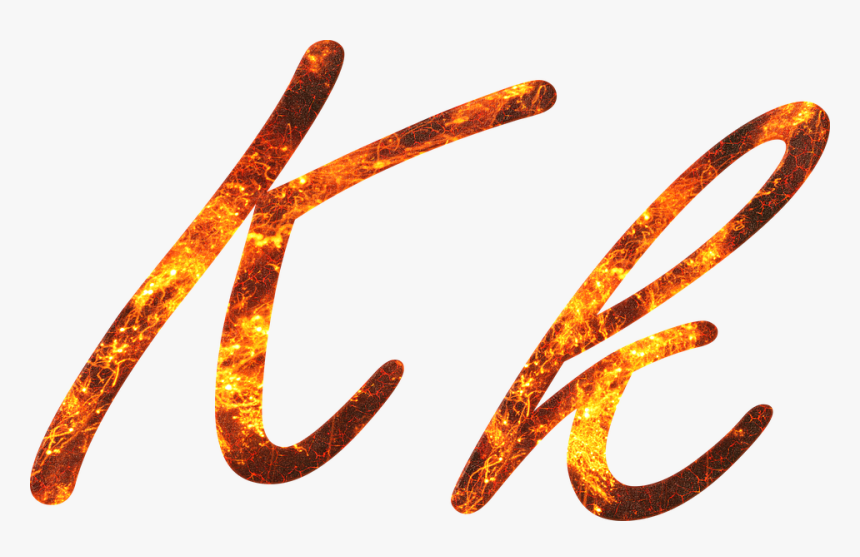 Letter, K, Fire, Embers, Lava, Font, Write, Type, Fonts - K Name Letter, HD Png Download