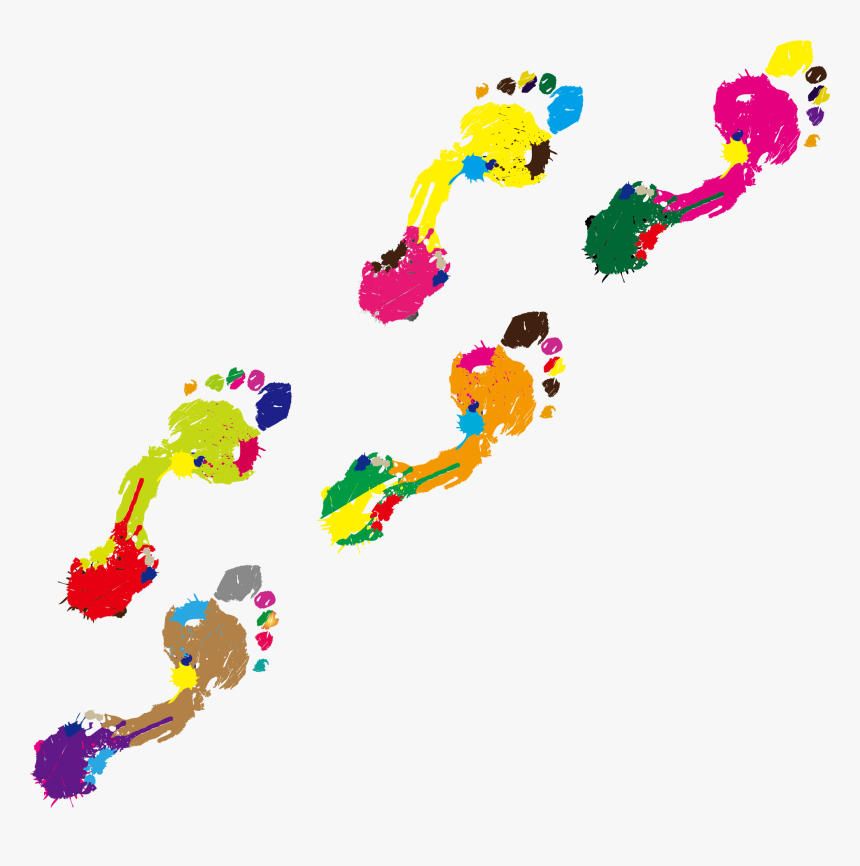 Transparent Footprint Png - Colorful Footprints Png, Png Download