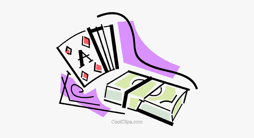 Playing Cards And Stack Of Money Royalty Free Vector, HD Png Download