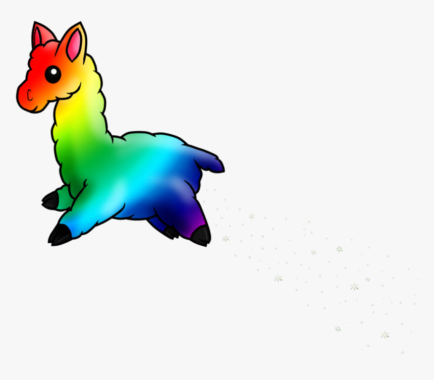 Transparent Llama Clipart - Rainbow Llama Png, Png Download