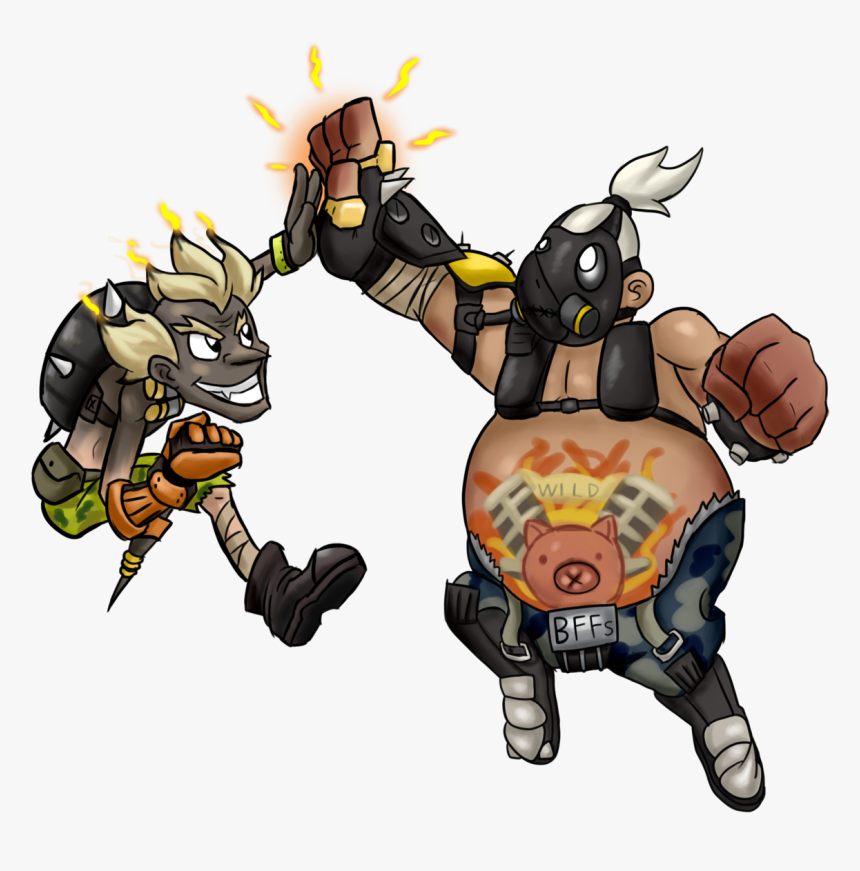 Junkrat And Roadhog Png Jpg Transparent Library - Roadhog And Junkrat Friends, Png Download