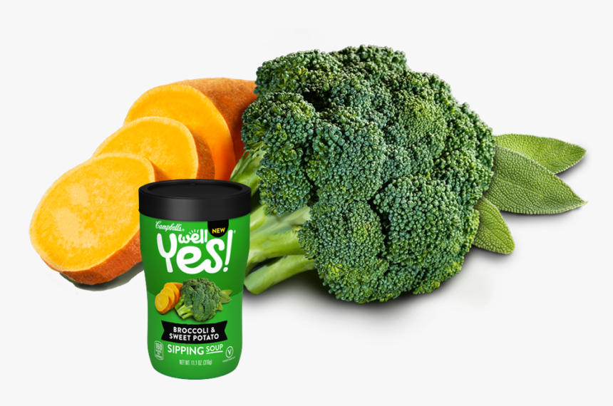 Broccoli Sweet Potato Sipping Soup - Broccoli, HD Png Download