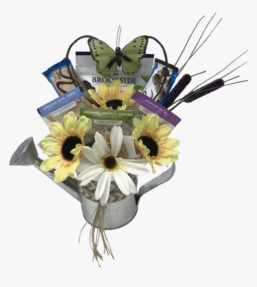 Rustic Watering Can With Heart Candies And Flowers - Decorative Rustic Watering Can Galvanized Navy Blue, HD Png Download