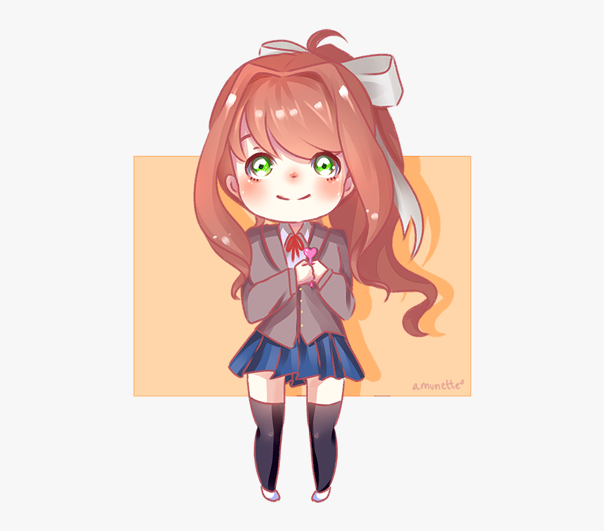 Doki Doki Literature Club Monika Png - Doki Doki Literature Club Monika Chibi, Transparent Png