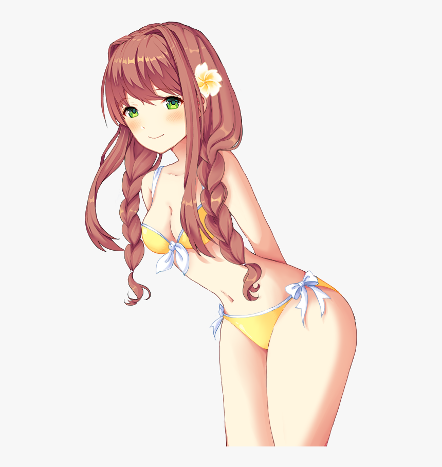 Doki Doki Literature Club Hair Clothing Anime Human - Doki Doki Literature Club Monika Bikini, HD Png Download