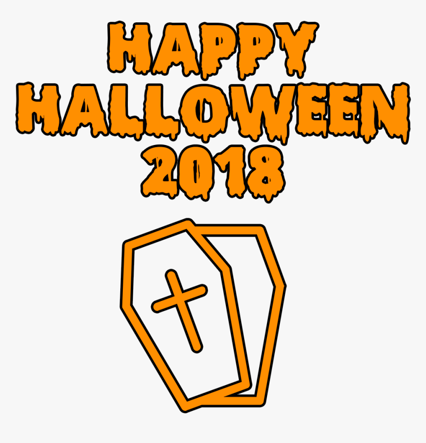 Happy Halloween 2018 Scary Coffin Bloody Font, HD Png Download
