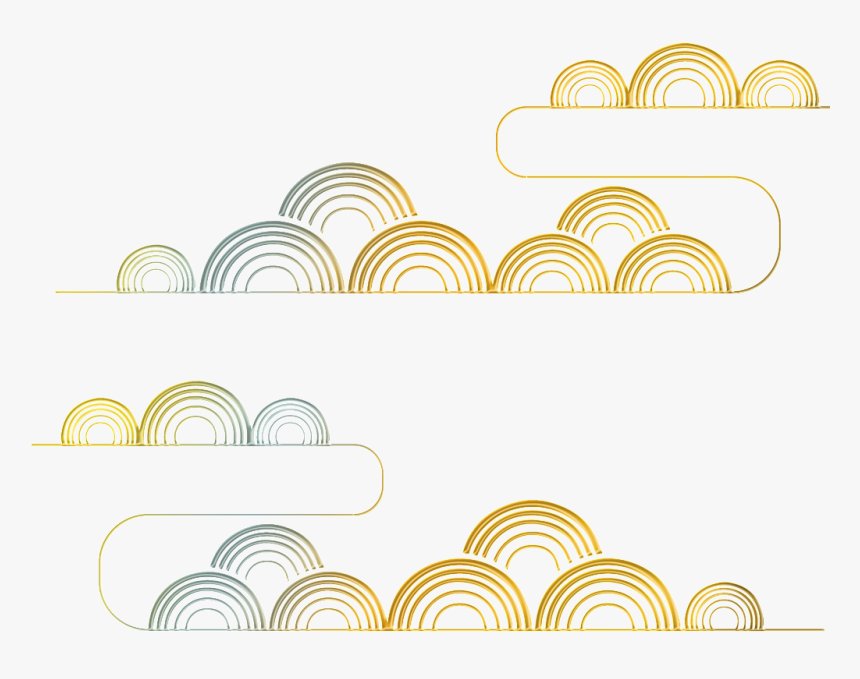 Simple And Stylish Half Circle Transparent Illustration - 中国 花纹 新年 设计 Png, Png Download