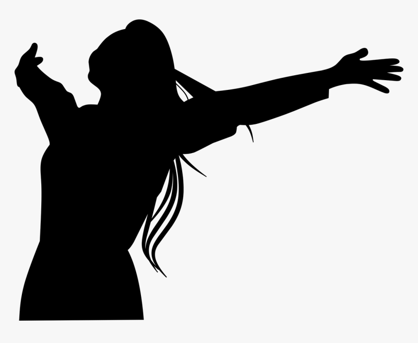 Happy Woman Silhouette Png, Transparent Png