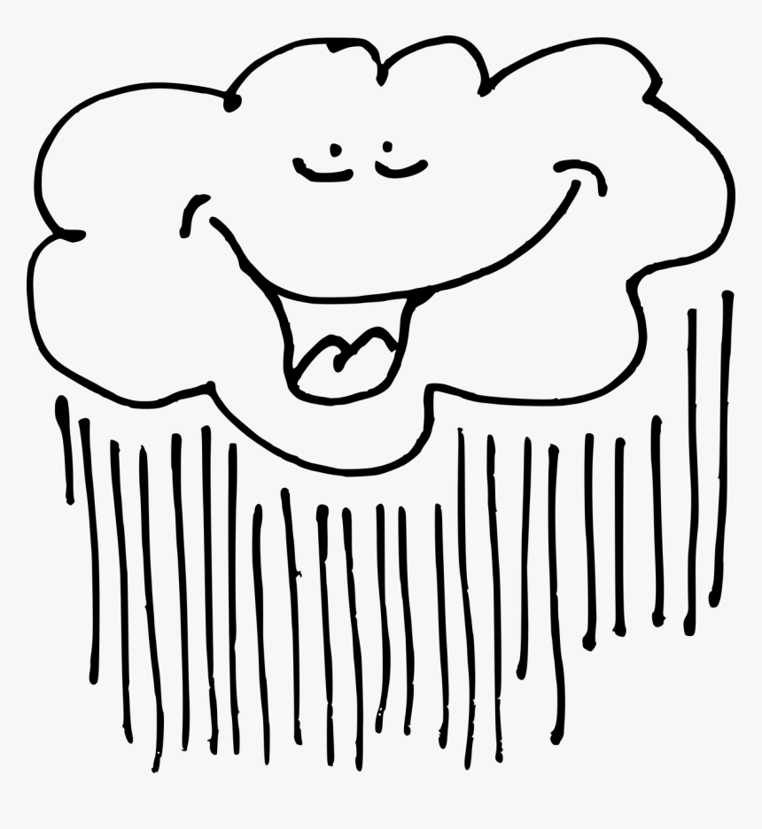 Black Cartoon Cloud Free Picture - Raining Clouds Clip Art, HD Png Download