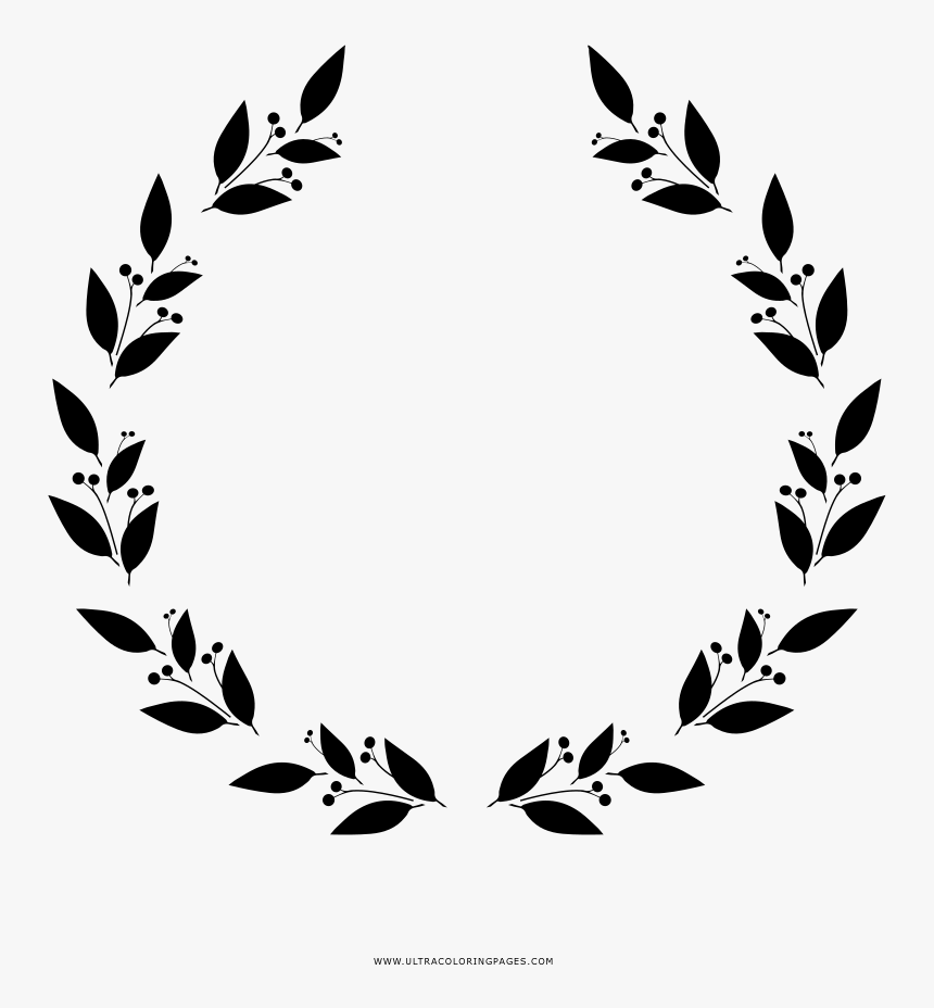 Laurel Wreath Coloring Page - Drawing Laurels Png, Transparent Png