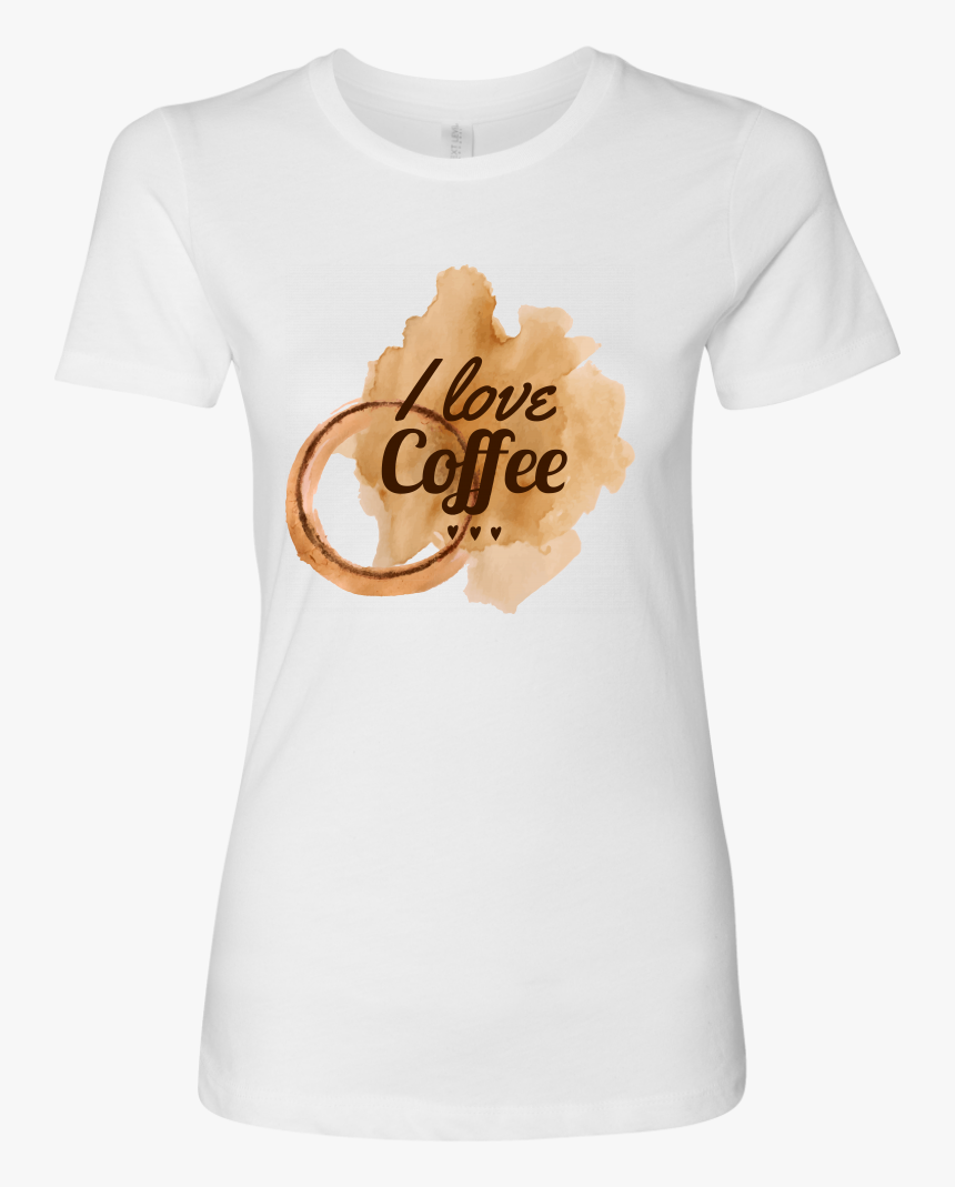 I Love Coffee Stain Ladies Extra Long Fitted - Active Shirt, HD Png Download