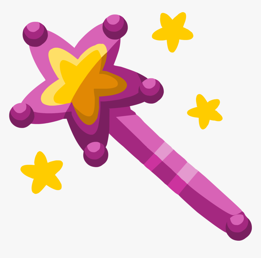 Magic Wand Png - Pink Star Magic Wand, Transparent Png