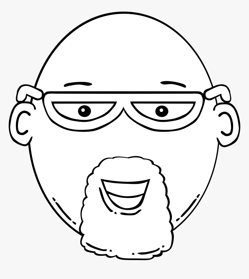 Man S Face From Worldlabel Clip Arts - Man With Eyeglasses Clipart Face Black And White, HD Png Download