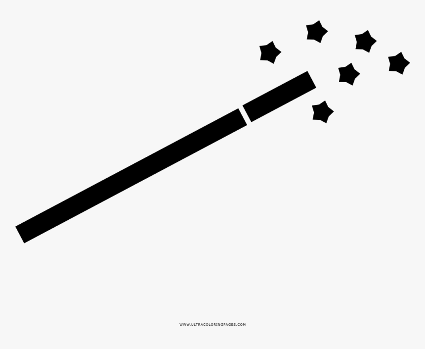 Magic Wand Coloring Page - Wand, HD Png Download
