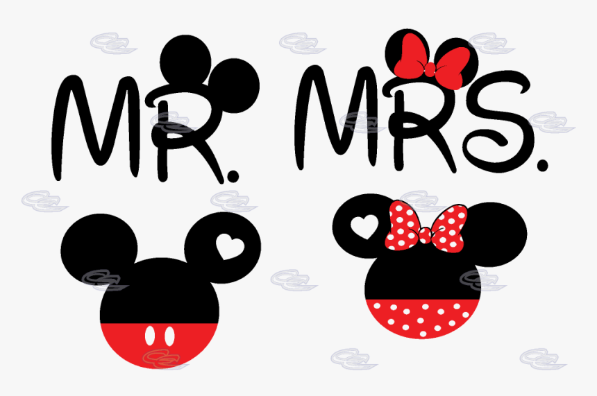 Minnie Mouse Heads - Mr And Mrs Mickey Mouse, HD Png Download
