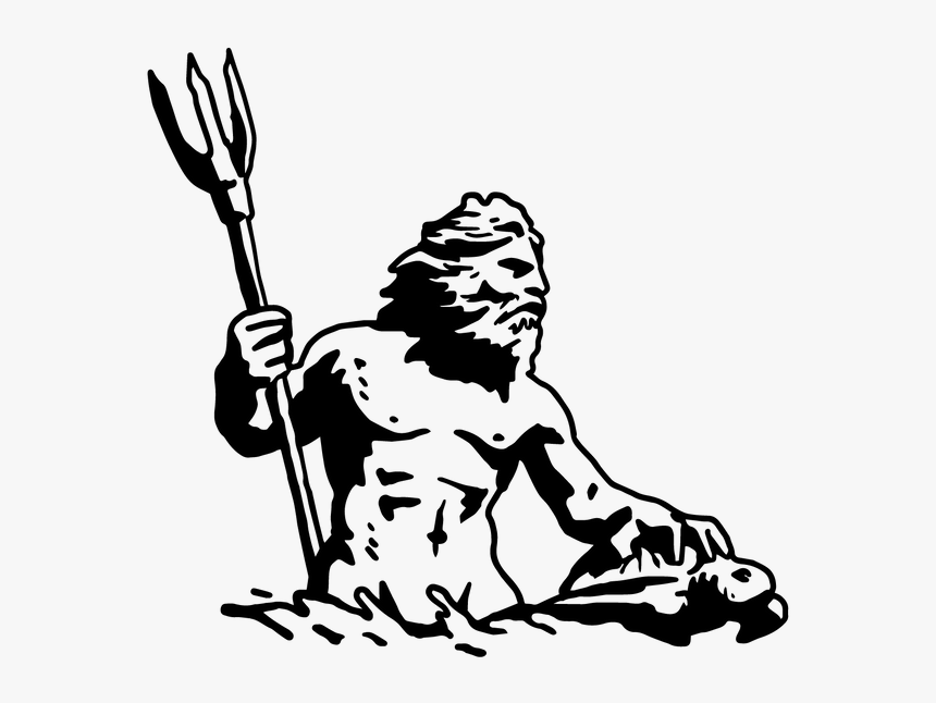Wandtattoo Poseidon Gott Meer Griechische Götter Wand - Poseidon Clipart Black And White, HD Png Download