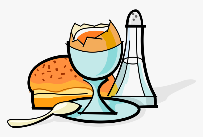 Boiled Egg With Salt Shaker And Muffin - Transparent Frühstück, HD Png Download