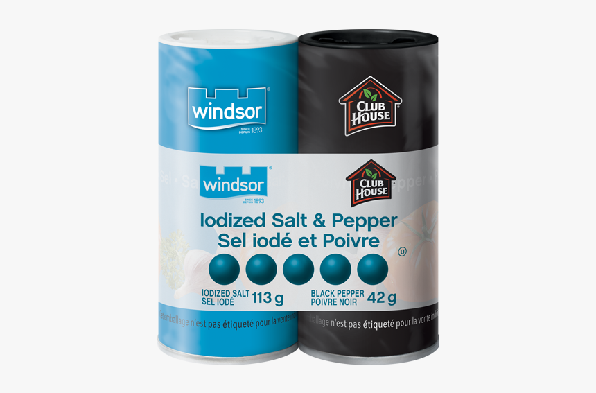 Windsor ® Iodized Salt & Club House Pepper - Iodized Salt And Pepper, HD Png Download