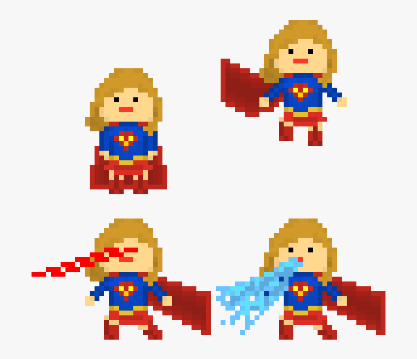 Pixel Art Super Girl, HD Png Download