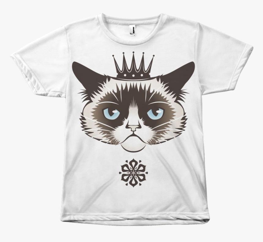 Grumpy Cat Print Tee - Grumpy Cat Vector, HD Png Download