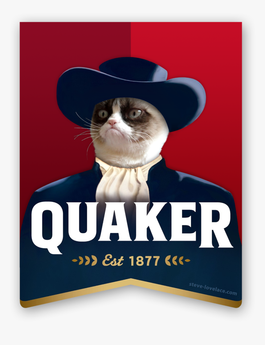 Quaker Logo With Grumpy Cat - Quaker Oats Company, HD Png Download